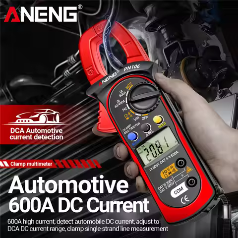ANENG PN106 Clamp Meter Multimeter AC/DC Voltage Current Resistance Capacitor NCV Induction True RMS