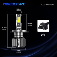 Novsight N74 LED ไฟหน้ารถชุดหลอดไฟ 9005(HB3) 9006(HB4) 9012 H4 H7 H11 ไฟ LED สำหรับรถ High/LOW Beam ไฟตัดหมอก 72W 10000LM 6500K Super Bright Plug &amp; Play 2 PCS รับประกัน 1 ปี