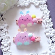 手繪 小怪獸髮夾 熱縮片滴膠 Handmde UV Resin Hair Clip
