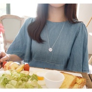 Long Round Brand Silver Hanging Chain Sweater s925 with Chain Pure Tag Necklace Style Round Simple H
