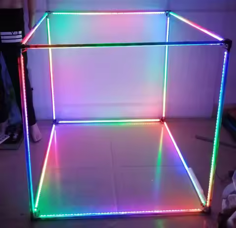 2025 RGB LED Cube Acrobatics Triangle Lighting Stage Prop Acrobat Handhold Rechargeable Dancer Perfo