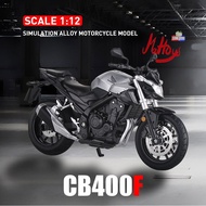 1:12 HONDA CB400F Official License Miniature Motorcycle Model Alloy Sound Light Collection Display G
