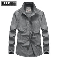 Jeep Spirit 1941 Estd Spring New Mens Pure Cotton Business Casual Shirts Spring Dress Mens Fashion