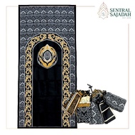 Prayer Rug Hajj Souvenir Travel Thin Black Wallet 45 x 100 cm Latest Eid Travel Thick 2024 Modern Pr