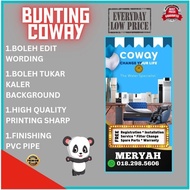 bunting banner Coway cantik cepat siap saiz 2*4 kaki