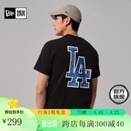 NEW ERA纽亦华腰果花MLB男女同款情侣NY LA印花短袖t恤圆领衫 13546479-黑色 LA XL