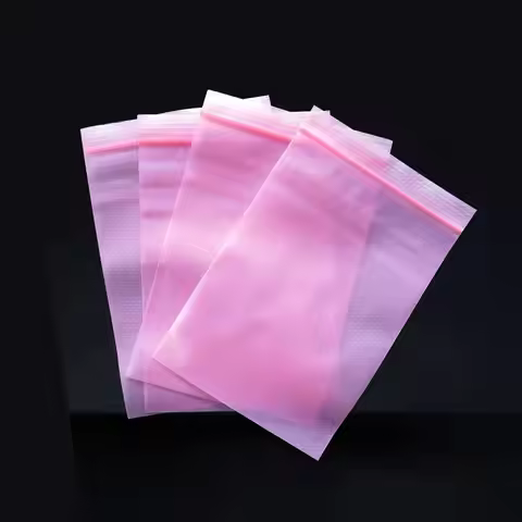 100pcs Pink PE Self Sealing Bag Anti Static Mobile Phone Data Cable Phone Case Seal Packing Bags Col