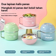 Stainless Steel Fast Food Cup Insulated Double Layer Lunch Box Instant Noodle Bowl