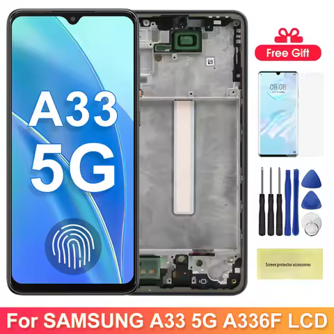 Amoled Screen for Samsung Galaxy A33 5G A336 A336B A336E Lcd Display Digital Touch Screen With Frame