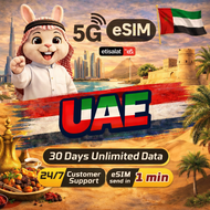 UAE eSIM 30 Days | Unlimited High-Speed ​​Data | Etisalat by e& Network | Travel Internet SIM Card |