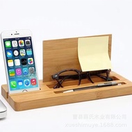 Desktop Bamboo Desk Calendar Mobile Phone Stand Wooden Creative Setting Make Tablet Computer Rechargeable Storage Business Card Base