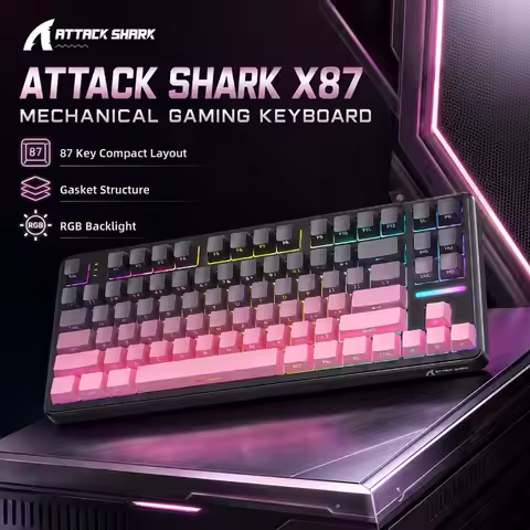 ATTACK SHARK X87 Custom Mechanical Keyboard Wireless Bluetooth RGB Hot Swappable Side Engraved Keyca