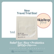 Relief Sun: Rice + Probiotics SPF 50 PA ++++ Trial Size 1ml Sunscreen BOJ