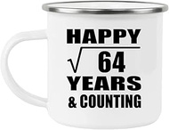 Designsify Gifts, Happy 8th Anniversary Square Root of 64 Years & Counting, 12oz Camping Mug Stainle