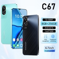 C67 Smartphone 6.7inch Ultra-Clear Screen 8GB+256GB 6800mAh Android 14.0  4G/5G Android phone