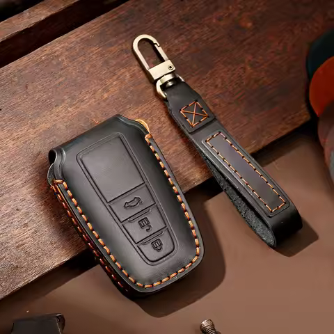 Leather Car Key Fob Case Cover Protect Suit For TOYOTA Key Fob Cover Case CAMRY V7 VA7 VH7 CHR COROL