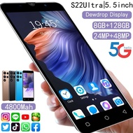Mobile Phones S22 Ultra Mobile Phone 5.5 Inch Screen 8GB RAM + 128GB ROM 5G Smartphone Android Dual Sim