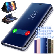 Mirror Flip Case For Xiaomi Mi 6X Xiaomi Mi 8 Se Xiaomi Mi A2 Xiaomi Mi Play , Mirror Surface Case Clear View Mirror Flip Leather Stand Phone Cover