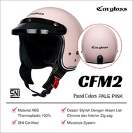 Cargloss CFM 2 Retro Half Face Helmet - Pale Pink Helmet Motor Helmet Retro Sirim