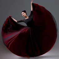 [WDF] Double-Layer High-End Chiffon Fabric 720°Dance Big Swing Skirt, Classical Dance Xinjiang Dance