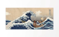 貓浮世繪-神奈川衝浪裡的貓浴巾