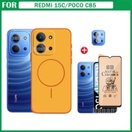 3in1 Redmi 15C Colorful Matte Phone Case for Redmi 10C 12C 13C 14C Privacy Ceramic Frosted Screen Pr