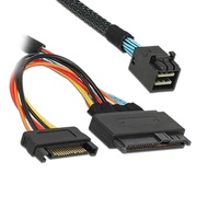 TECHCHIP-0.75M/2.46Ft Mini SAS SFF 8643 to U.2 SFF-8639 Cable with 15 Pin Female SATA Connector SSD 