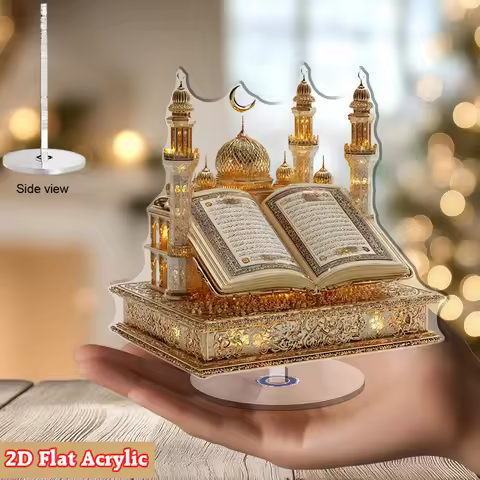 1pc 2D Flat Acrylic Mosque Tabletop Decor Home Decor for Ramadan & Eid Al-Fitr Perfect Gift for Home