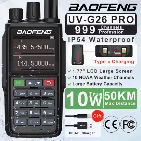 Baofeng UV-G26 Pro Walkie Talkie Handheld Long Range Copy Frequency Matching FM Four Bands Outdoor R