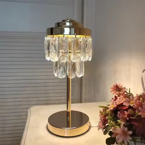 86LIGHT Modern Crystal Table Lamp LED Simple Creative Bedside Desk Light for Home Living Room Decor