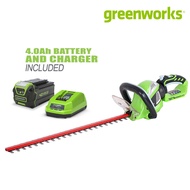 Greenworks เครื่องตัดแต่งพุ่มไม้ เล็มพุ่ม 40V 24 นิ้ว (ครบชุด) รวมแบตฯ 4.0 แอมป์ และที่ชาร์จ Hedge Trimmer w/ 4.0 Ah Battery Charger