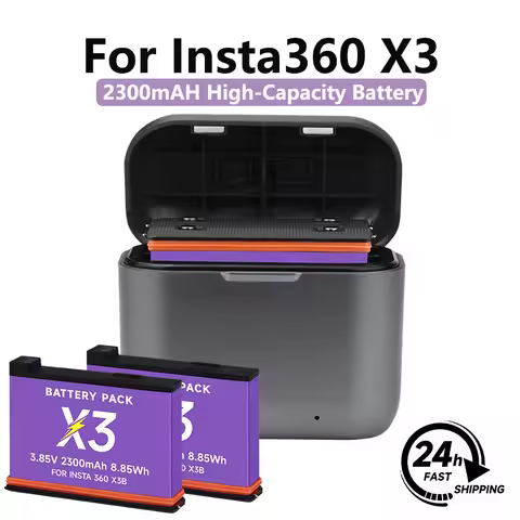 PALO 2300mah For Insta360 X3 Battery+2 Card Slot Charging Box with Type-C For Insta360 X3 Panoramic 