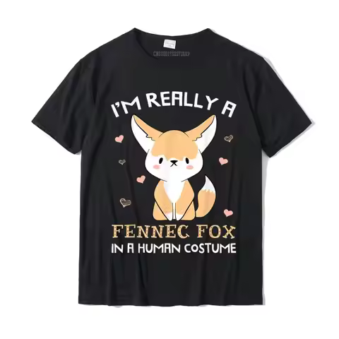 I'm Really A Fennec Fox In A Human Costume Funny Gift T-Shirt Faddish 3D Printed Tshirts Cotton Mens