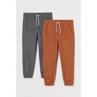 H&M Original®️ 2-pack Twill Joggers Kids 7-8Y Readystock