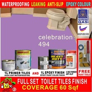 FULL SET Epoxy Floor Coating [FREE Painting Tool Set] 1L - 494 Celebration • Package A