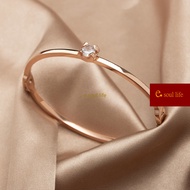 e.soul life Minimalist Bull Head 4-Prong Single Zircon Titanium Steel Bracelet | Elegant Gift