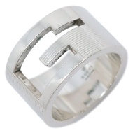 二手 Gucci 品牌 G 寬戒指，11 碼，925 純銀材質，約 11.6 克。女士款。