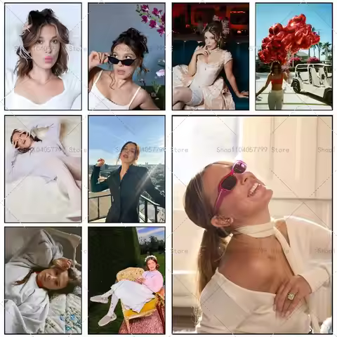 Actress M-Millie Bobby Brown Poster Self-adhesive Wall Mural Art Waterproof Sticker For Bar Room Dec