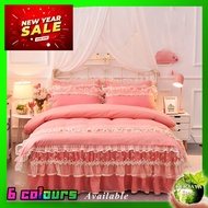 🌟READY STOCK🌟 Cadar Pengantin Beropol Cotton Set 4 IN 1 Wedding bedsheets