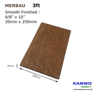 *Kiln Dried* Merbau Stepboard - 1" x 10" x 3ft - ( Kayu Merbau Tangga )