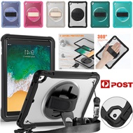 For iPad Air 2/Pro 9.7"(2016)/iPad 5th 6th Gen 9.7" 2017 2018 Rotating Case Shockproof Stand Cover Strap