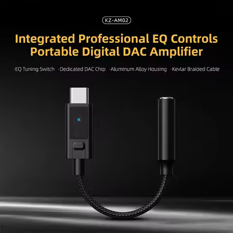 KZ AM02 Portable Digital Earphones Amplifier USB DAC Tuning Type-c To 3.5mm Adapter Cable with DAC C