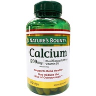 美國Nature's Bounty 鈣片 600毫克+維他命D3, 120粒速釋軟凝膠