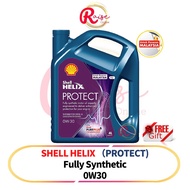 [Pasaran Malaysia] Original SHELL HELIX PROTECT 0W30 FULLY SYNTHETIC ENGINE OIL 4L FOC Shell T-shirt