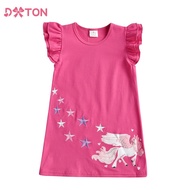 DXTON Summer Girls Dresses Sleeveless Casual Cotton Dress For Girls Uincorn Star Applique Children D