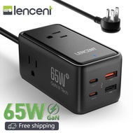 LENCENT 7 In 1 GaN III 65W USB C แท่นชาร์จขยายหลายช่อง USB C ที่ชาร์จที่ชาร์จไฟรวดเร็ว USB USB และ T