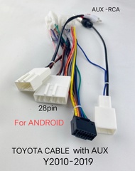 ปลั๊ก สายไฟ แบบมี AUX ตรงรุ่น TOYOTA CAMRY COROLLA HILUX VIGO CHAMP VIOS YARIS ALTIS LEXUS ปี 2010- 2016 สำหรับใช้กับจอ Android