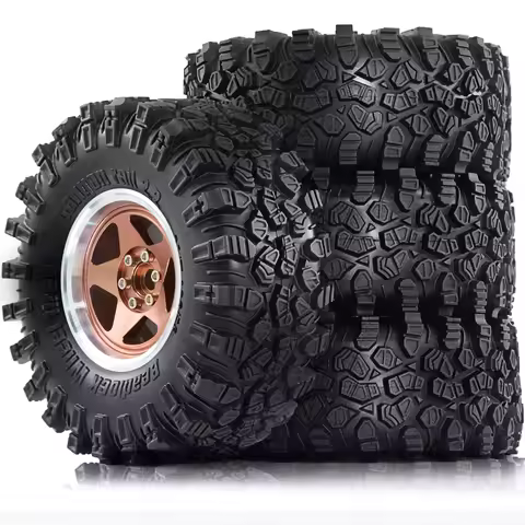 2.2 RC Crawler Tires and Metal Beadlock Wheels 4PCS for 1/10 1/8 RC Crawler Car SCX10 I II III Pro T
