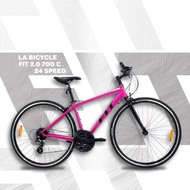 จักรยานไฮบริด LA Bicycle รุ่น FIT 2.0 24sp. 700c เฟรมอลู แถมฟรีไฟหน้า-ท้าย (มีจัดส่งพร้อมขี่เป็นคัน 