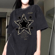 2026 Washed Distressed T-Shirt Trendy Loose American Retro All-Match Hip-Hop Street Style Short-Slee
